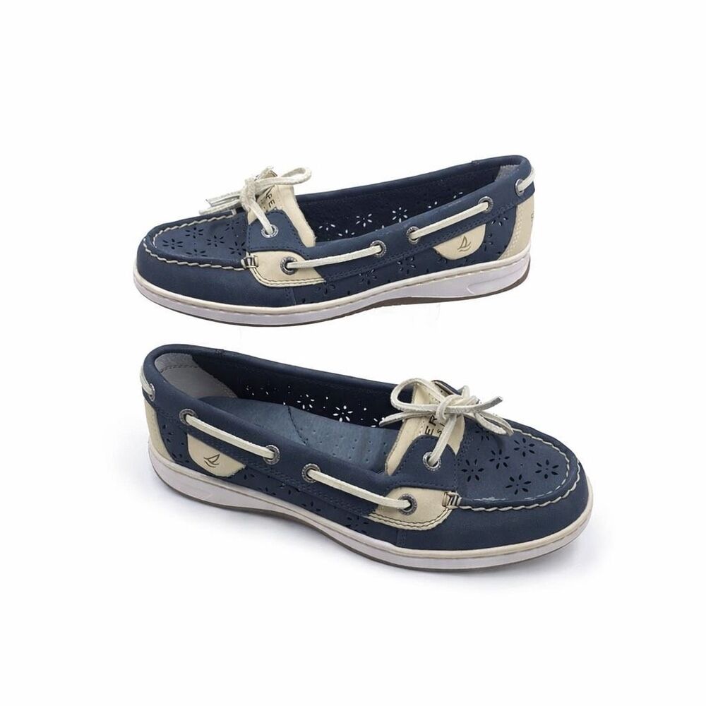 Sperry Top Slider Blue/Gray/White 9265919 Boat Shoe US Women's Size 6M - Picture 1 of 11